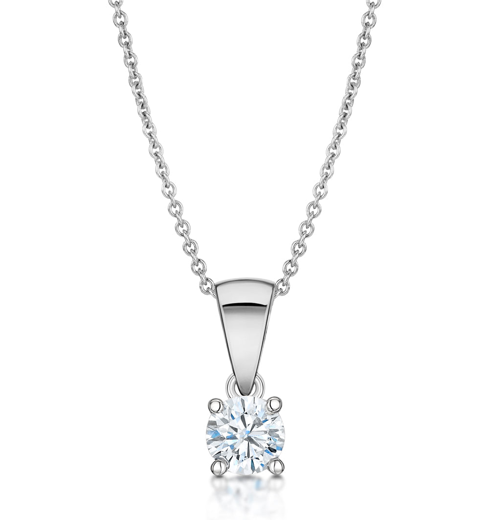 Chloe 18K White Gold Lab Diamond Solitaire Necklace 0.33CT F/VS